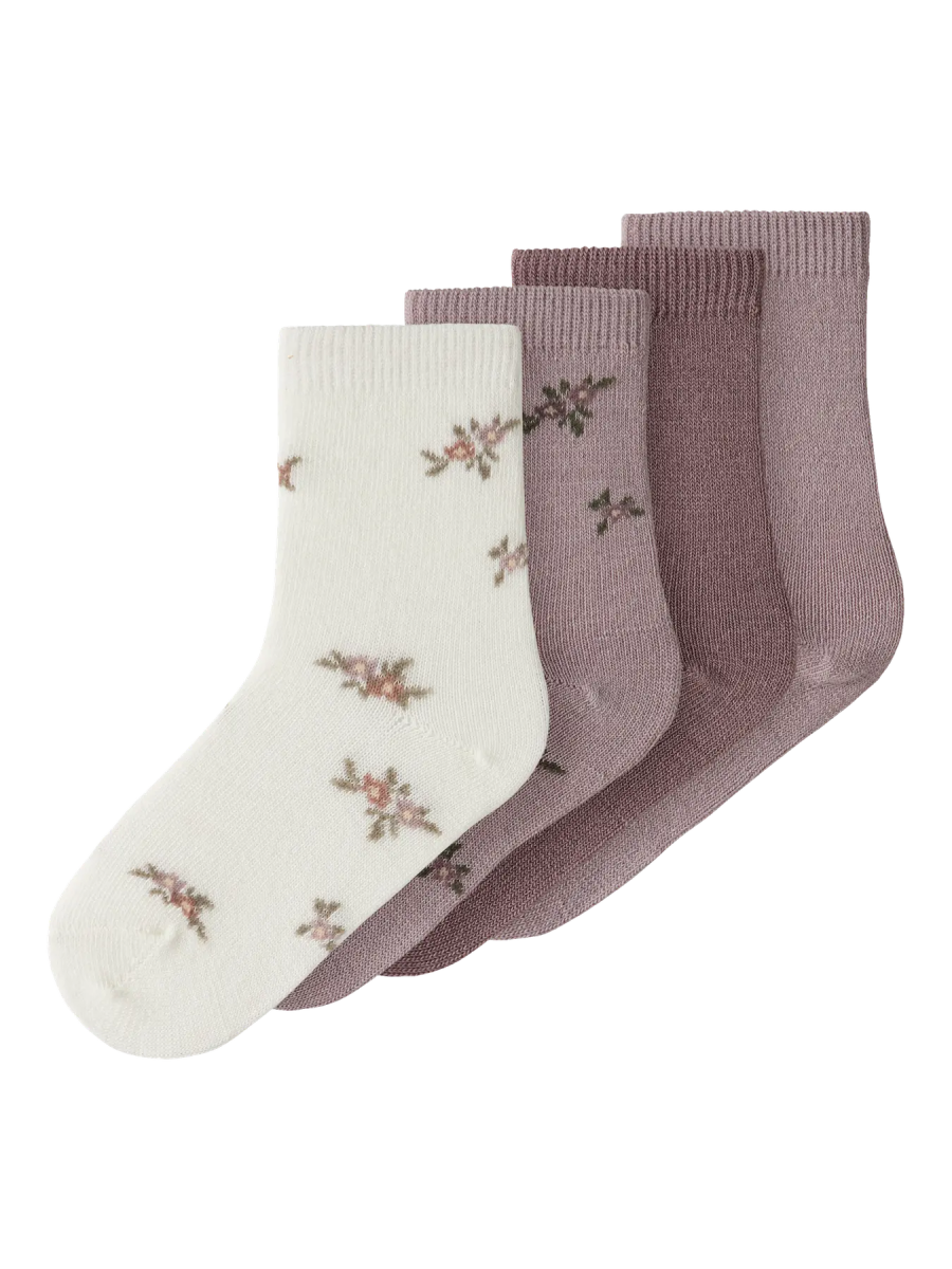 name it mini WOOL WAK 4PK SOCK - Shadow Gray | Torgunns Barneklær AS