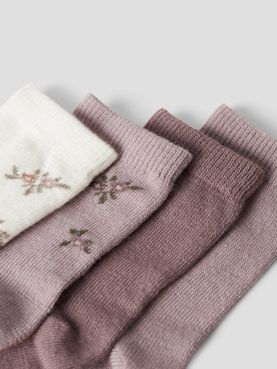 name it mini WOOL WAK 4PK SOCK - Shadow Gray | Torgunns Barneklær AS