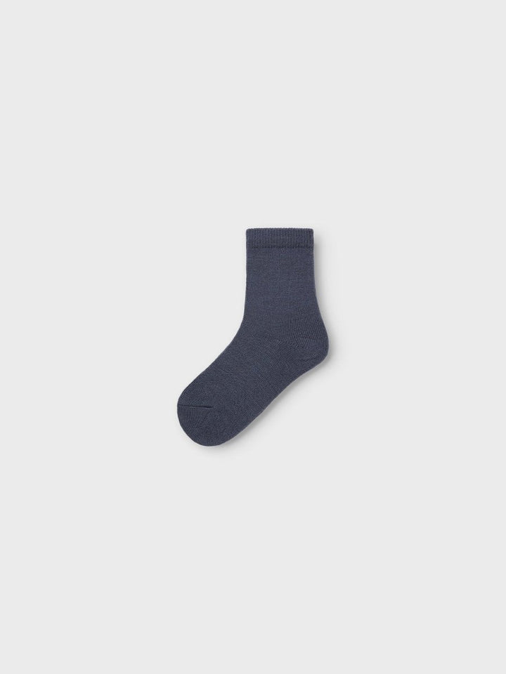 name it mini WOOL WAKTA 2PK SOCK - Folkstone Gray | Torgunns Barneklær AS
