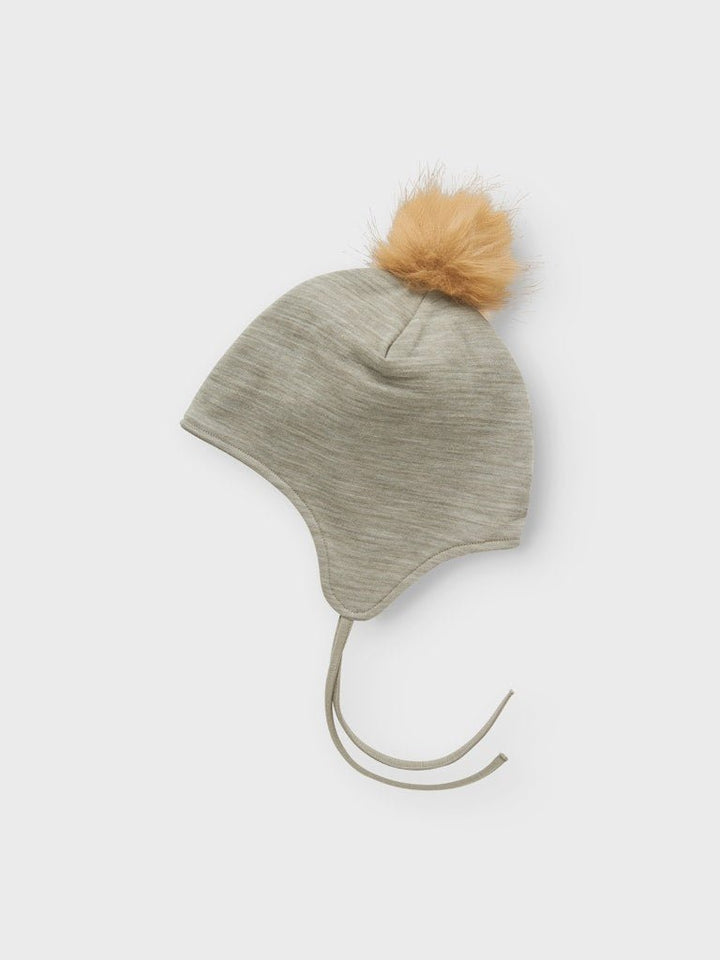 name it mini WOOL WUPPO HAT - Dried Sage | Torgunns Barneklær AS