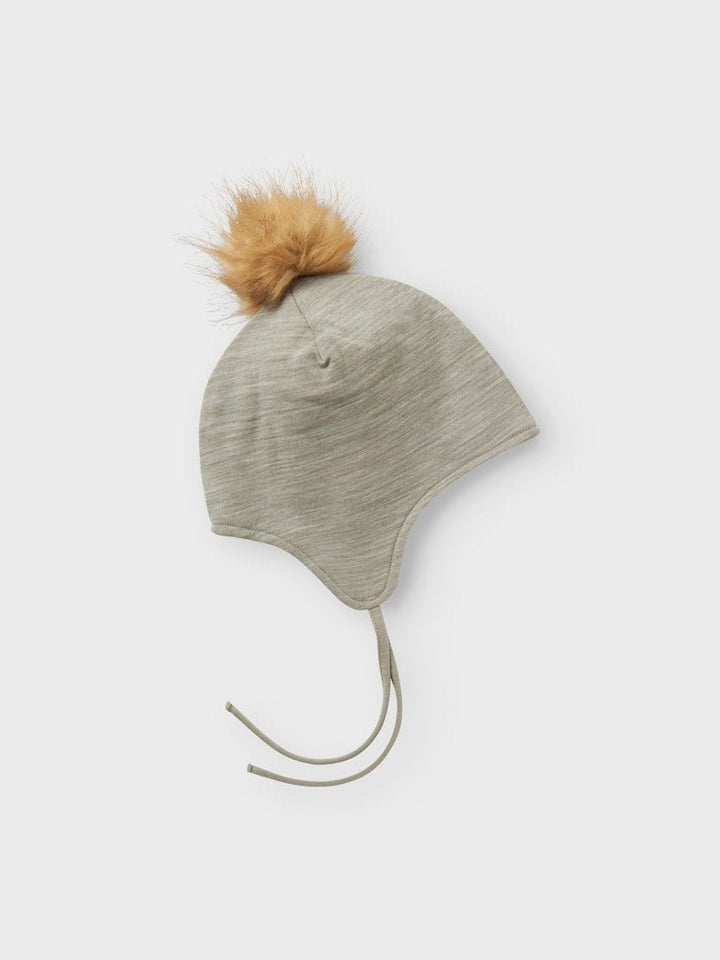 name it mini WOOL WUPPO HAT - Dried Sage | Torgunns Barneklær AS
