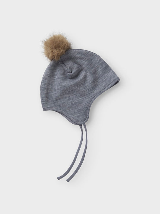 name it mini WOOL WUPPO HAT - Folkstone Gray | Torgunns Barneklær AS