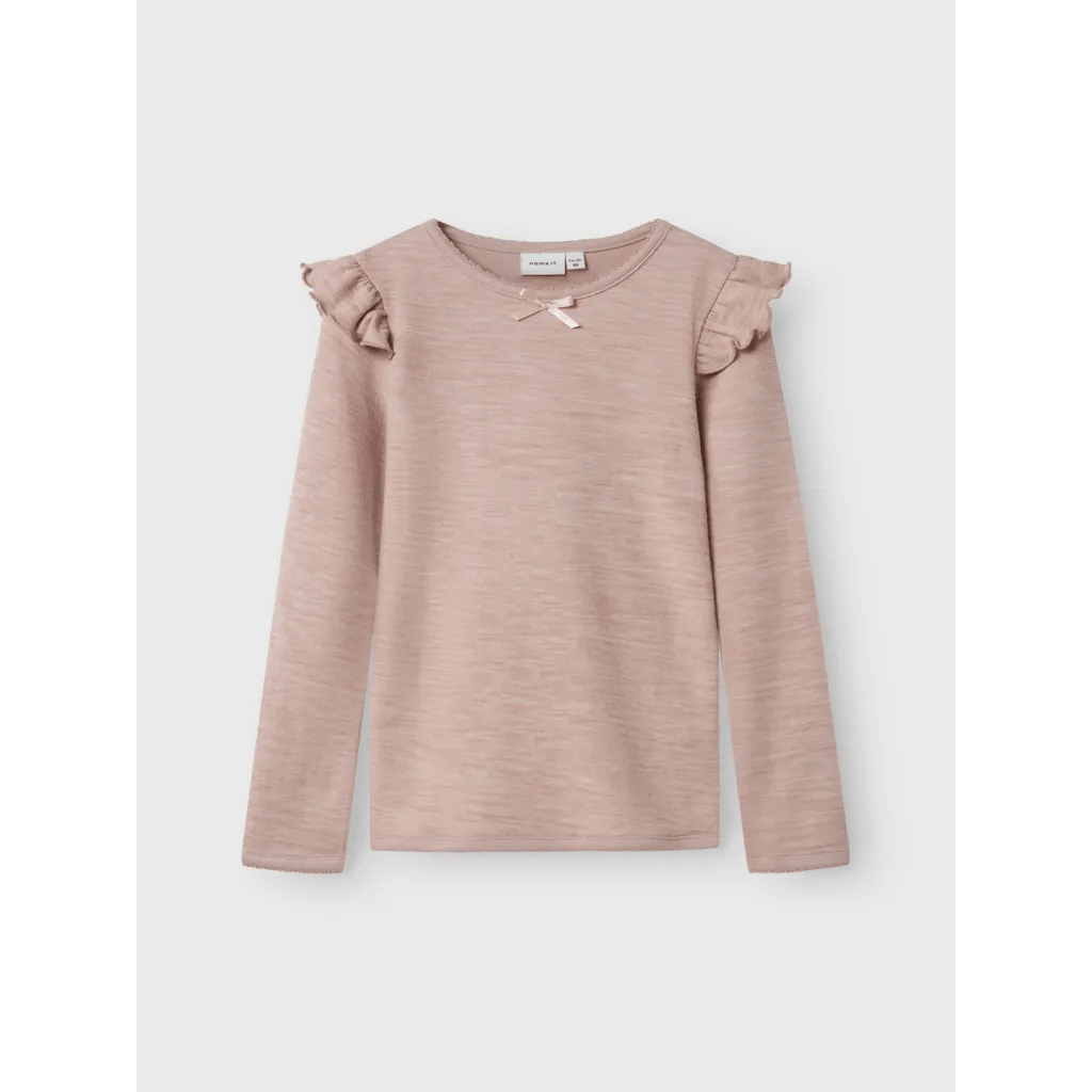 name it mini WYLA WO/VI LS TOP - Shadow Gray | Torgunns Barneklær AS