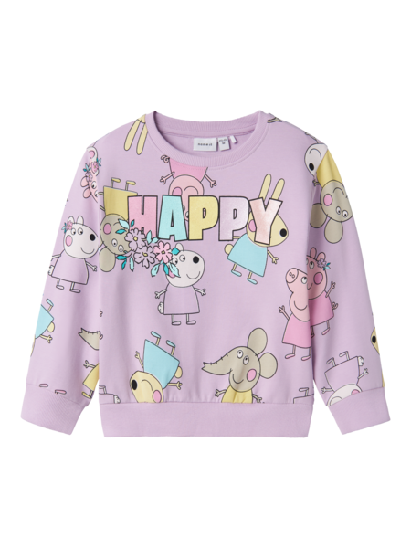 name it mini FIRA PEPPA GRIS GENSER - Orchid Bloom - Torgunns Barneklær AS