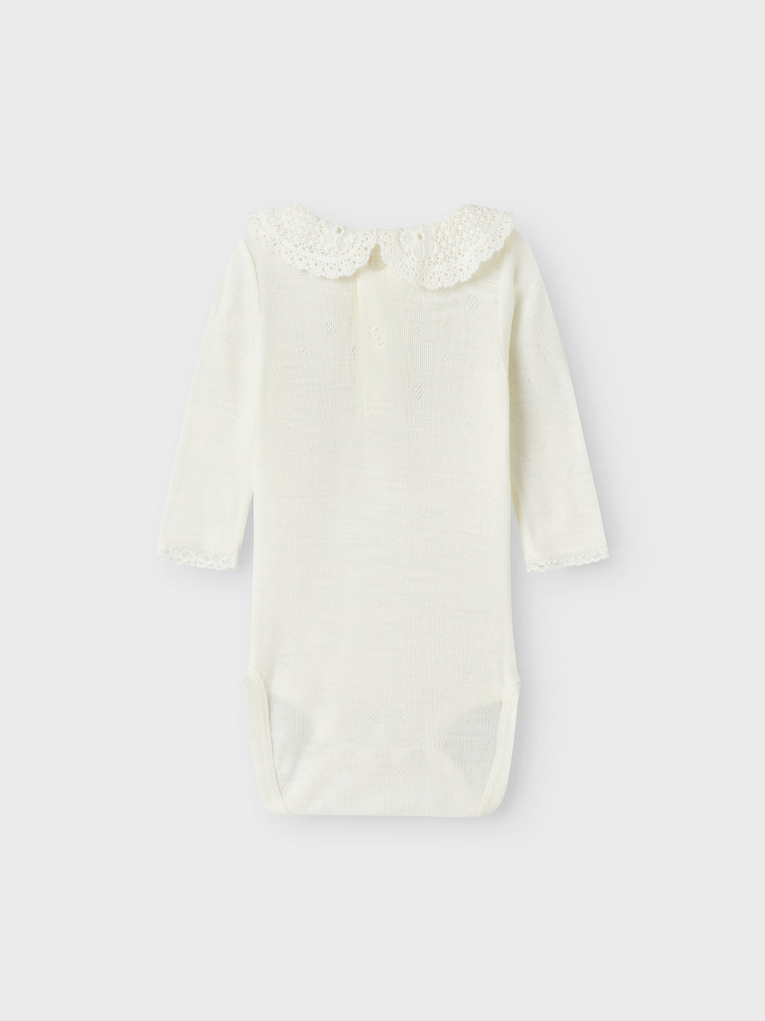 name it baby WANG WOOL NEEDLE LS BODY W/COLLAR - Snow White - Torgunns Barneklær AS