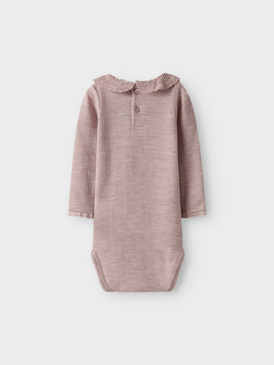 name it baby WANG WOOL NEEDLE LS BODY W/COLLAR - Shadow Gray - Torgunns Barneklær AS