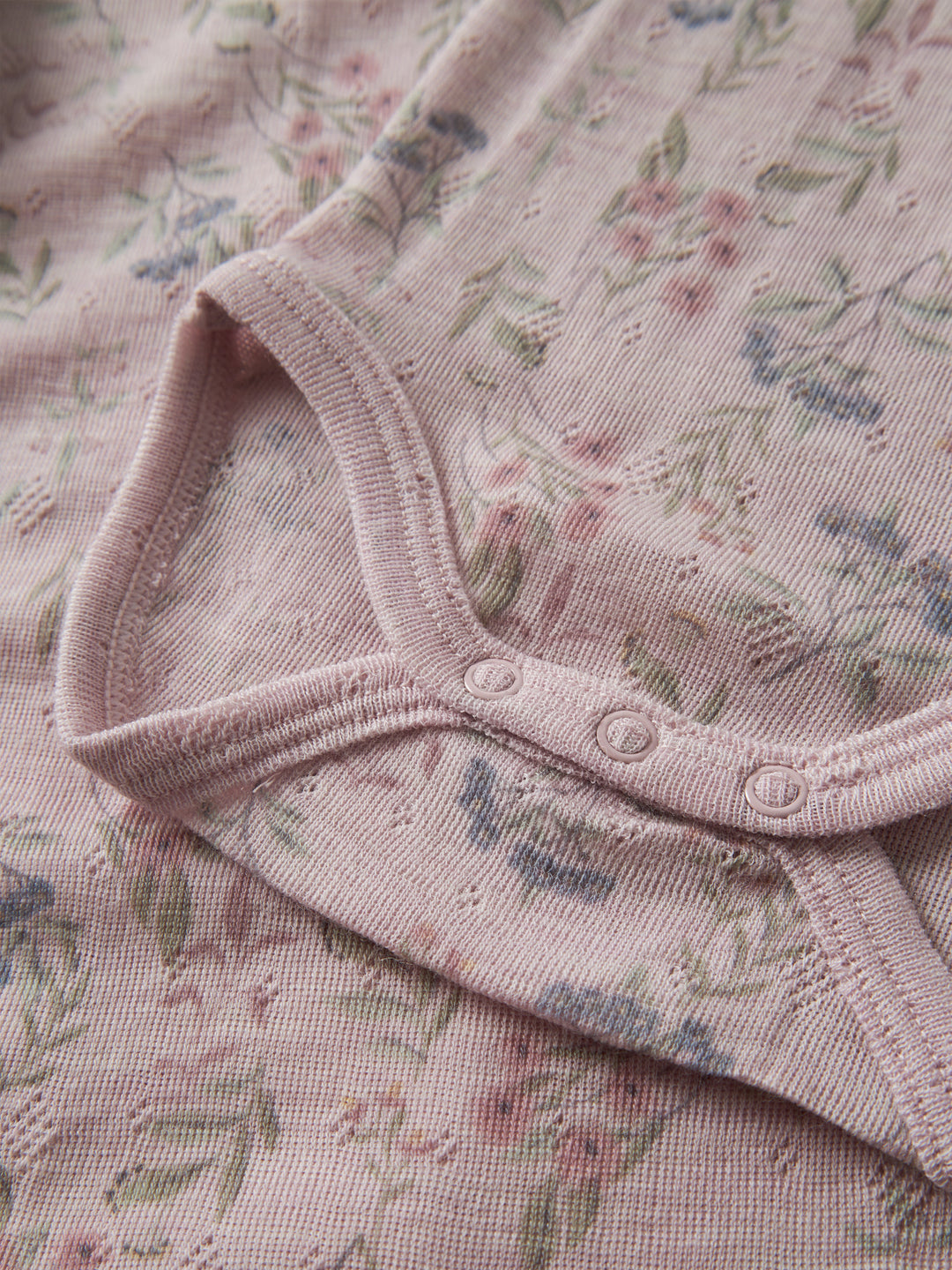 name it baby WANG WOOL Needle ls Body noos - Violet Ice | Flowers &amp; Leafs