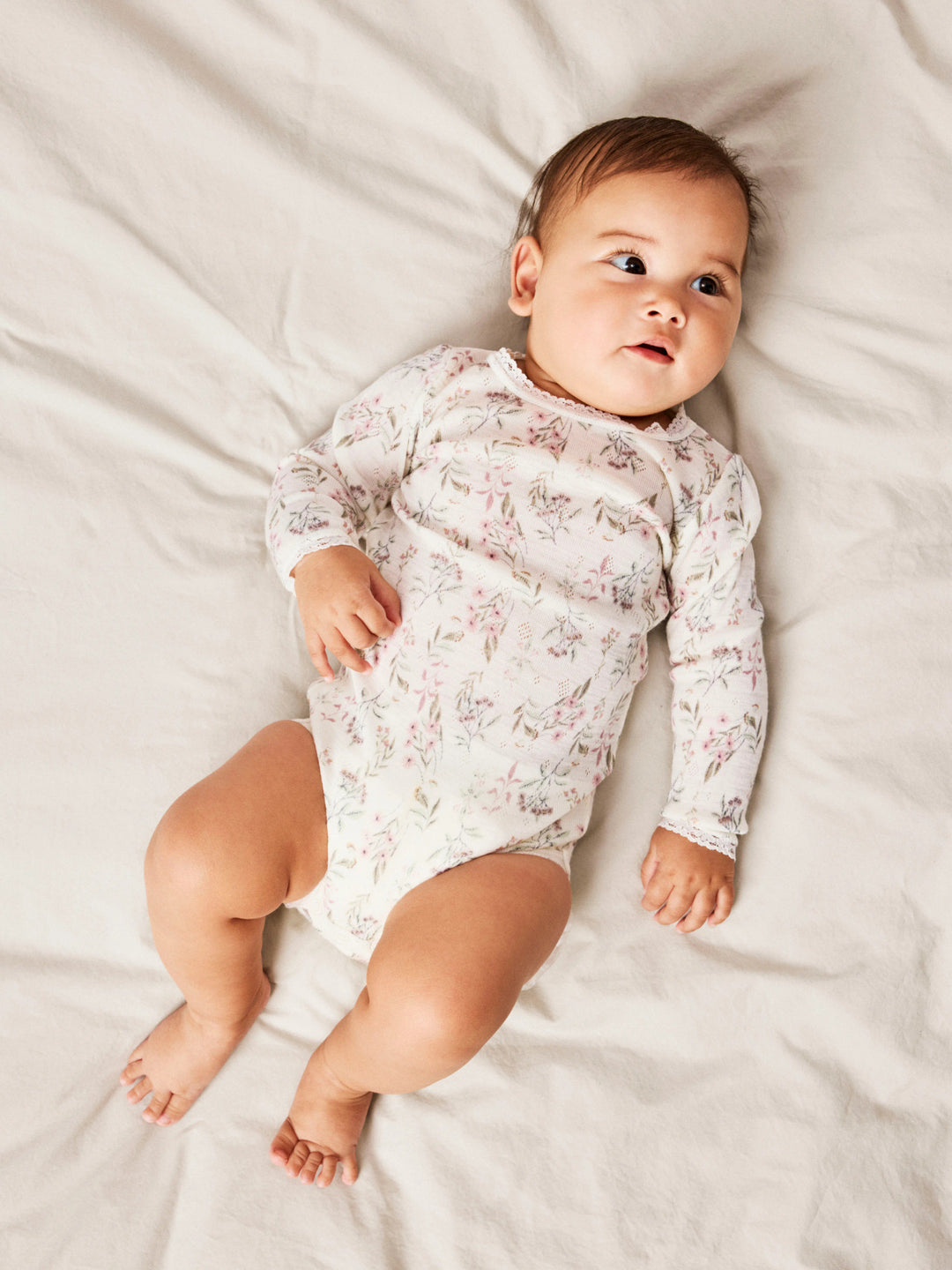 name it baby WANG WOOL Needle ls Body noos - Snow White | Flowers &amp; Leaves