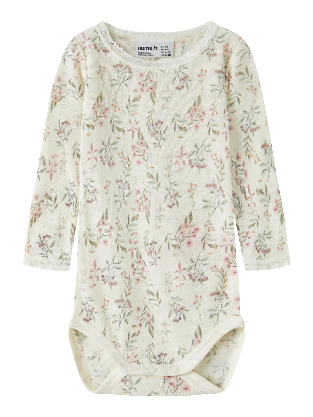name it baby WANG WOOL Needle ls Body noos - Snow White | Flowers &amp; Leaves