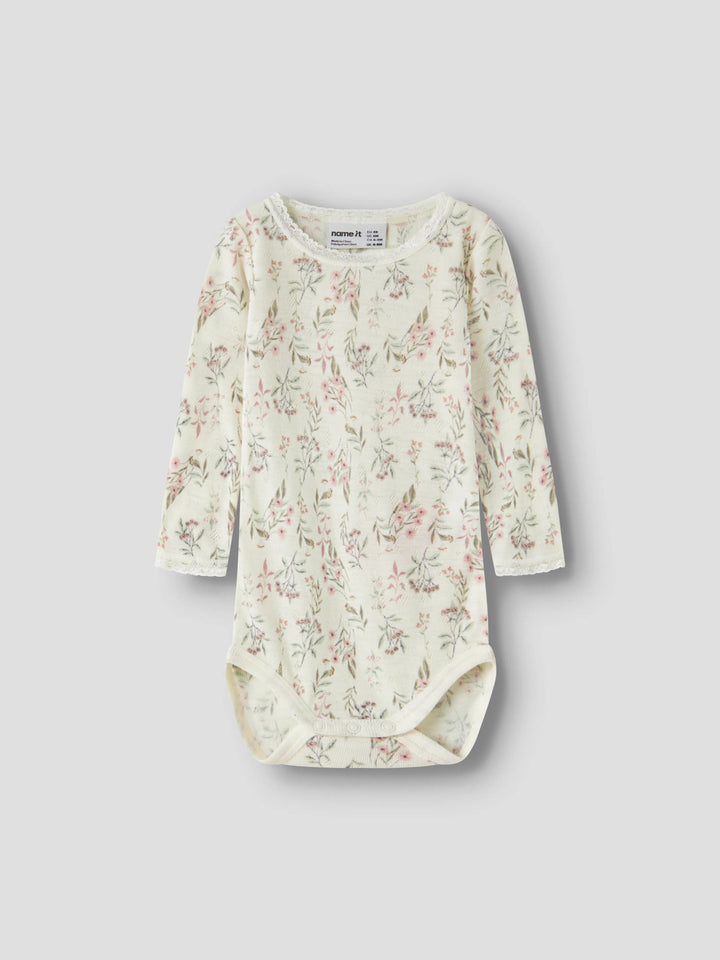 name it baby WANG WOOL Needle ls Body noos - Snow White | Flowers &amp; Leaves