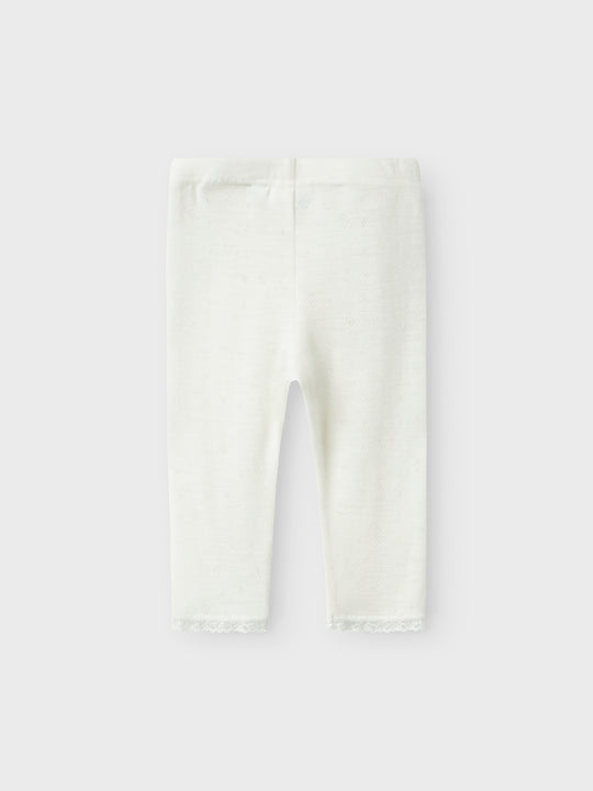 name it baby WANG WOOL NEEDLE LEGGING SOLID NOOS - Snow White - Torgunns Barneklær AS