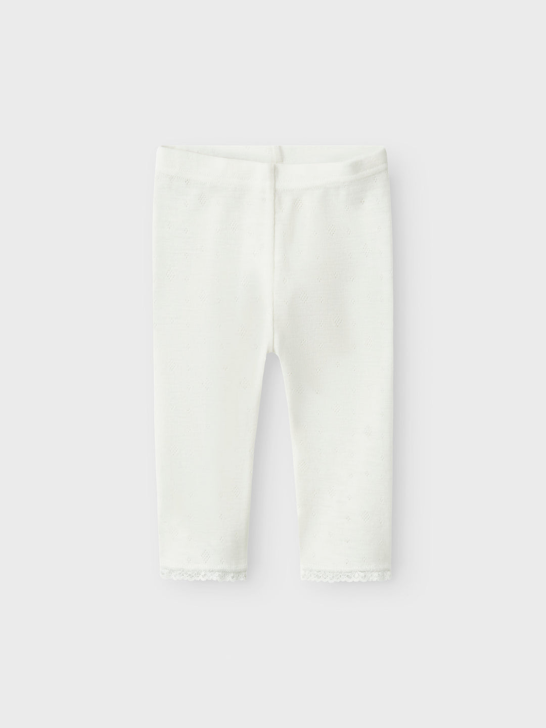 name it baby WANG WOOL NEEDLE LEGGING SOLID NOOS - Snow White - Torgunns Barneklær AS