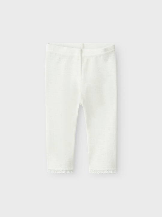 name it baby WANG WOOL NEEDLE LEGGING SOLID NOOS - Snow White - Torgunns Barneklær AS