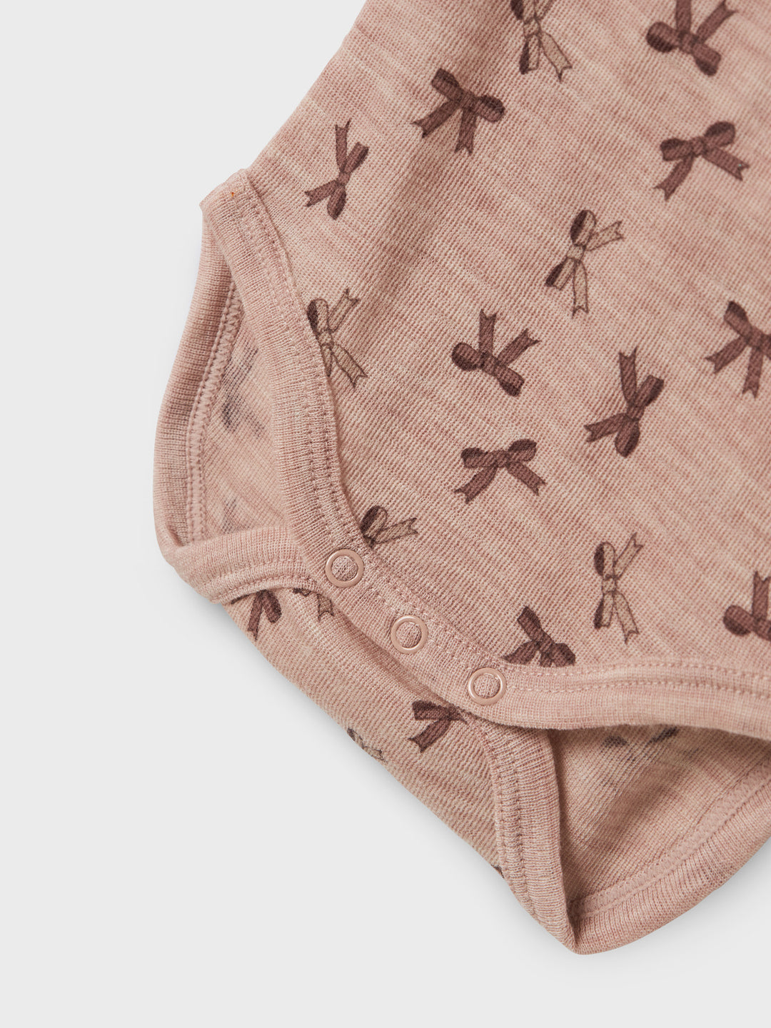 name it baby WANG WOOL RIB LS BODY AOP - Shadow Gray | Bows - Torgunns Barneklær AS