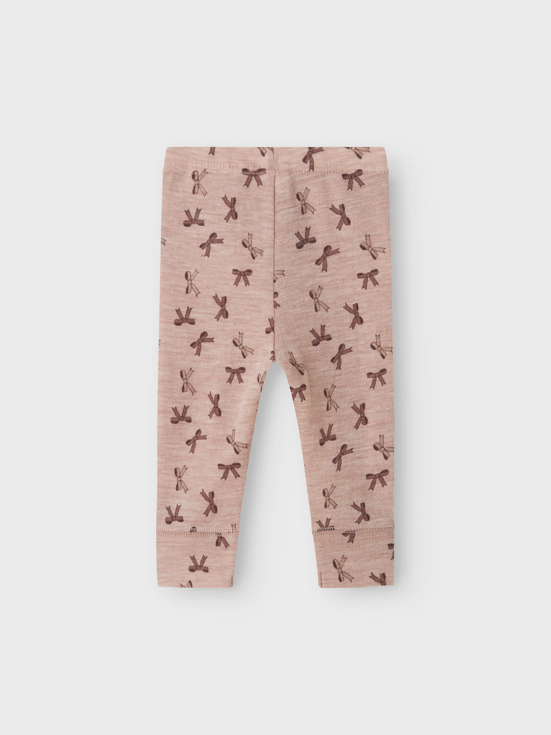 name it baby WANG WOOL RIB LEGGING AOP - Shadow Gray | Bows - Torgunns Barneklær AS