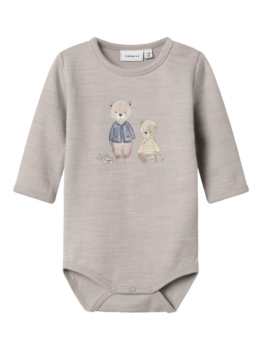 name it baby ULL/BOMULL WUP LS BODY - Nacreous Cloud - Torgunns Barneklær AS