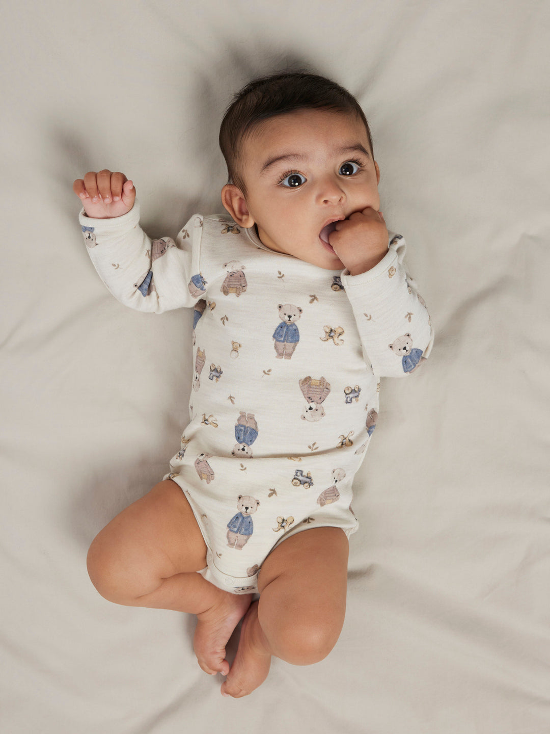 name it baby ULL/BOMULL WUP LS BODY - Peyote Melange | BEAR - Torgunns Barneklær AS
