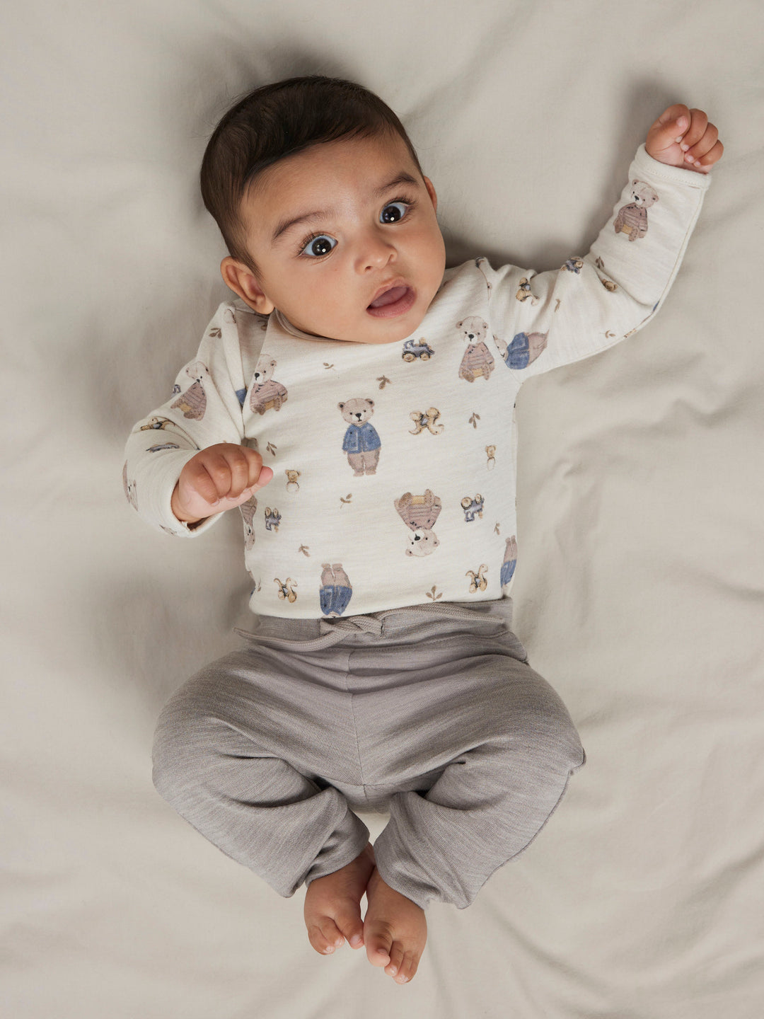 name it baby ULL/BOMULL WUP LS BODY - Peyote Melange | BEAR - Torgunns Barneklær AS