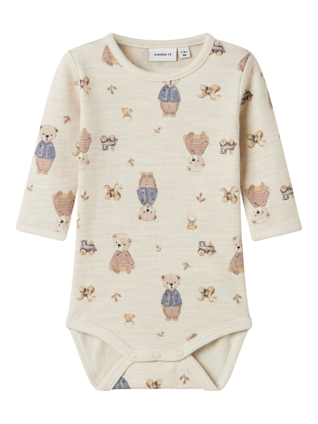 name it baby ULL/BOMULL WUP LS BODY - Peyote Melange | BEAR - Torgunns Barneklær AS