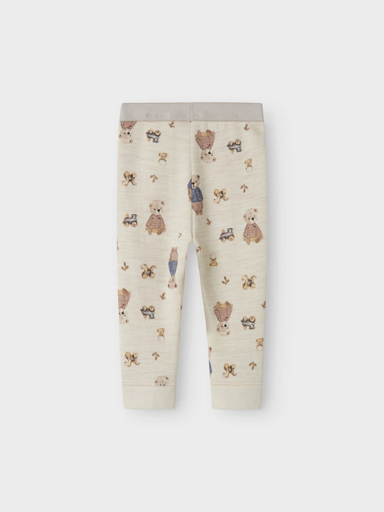 name it baby ULL/BOMULL WUP LEGGING - Peyote Melange | Bear - Torgunns Barneklær AS