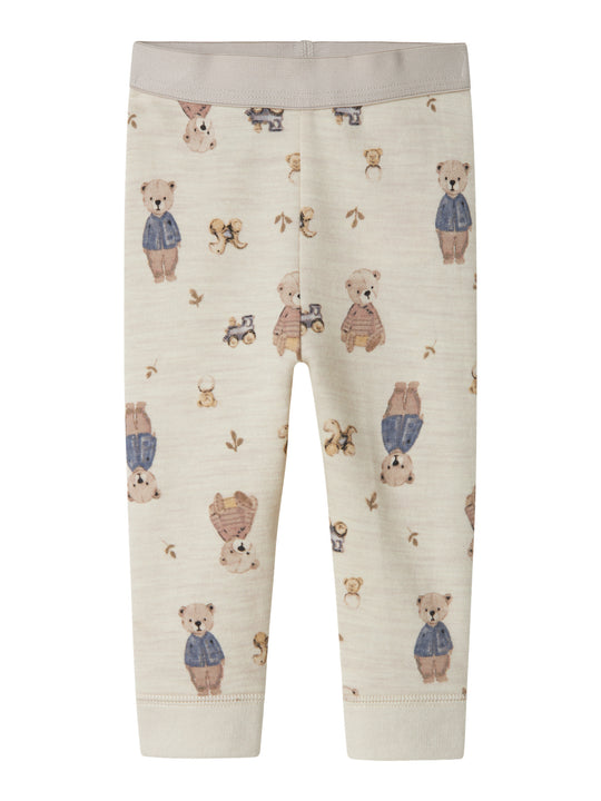 name it baby ULL/BOMULL WUP LEGGING - Peyote Melange | Bear - Torgunns Barneklær AS