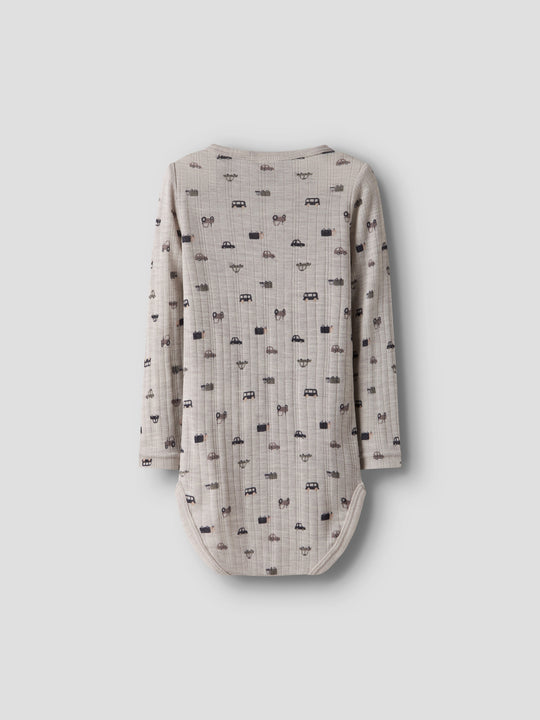 name it mini WANG WOOL NEEDLE LS BODY - Nacreous Cloud | Small cars - Torgunns Barneklær AS