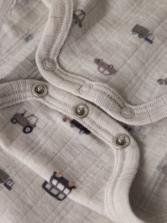 name it mini WANG WOOL NEEDLE LS BODY - Nacreous Cloud | Small cars - Torgunns Barneklær AS