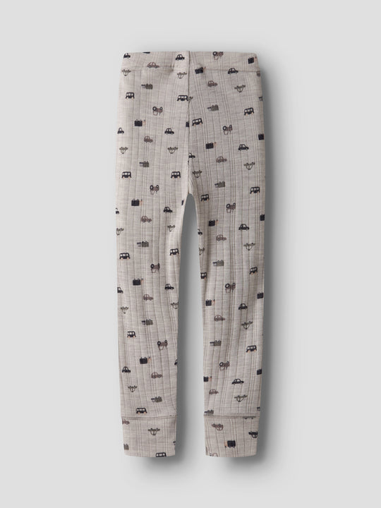 name it mini WANG WOOL NEEDLE LONGJOHN NOOS - Nacreous Cloud | Small cars - Torgunns Barneklær AS