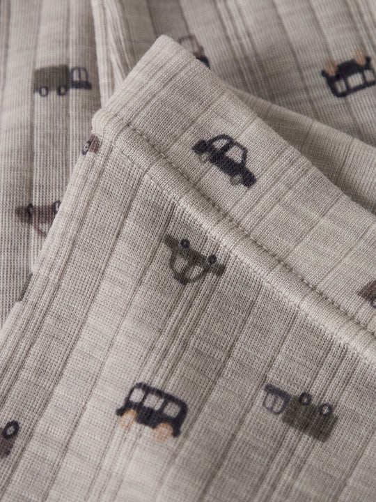 name it mini WANG WOOL NEEDLE LONGJOHN NOOS - Nacreous Cloud | Small cars - Torgunns Barneklær AS