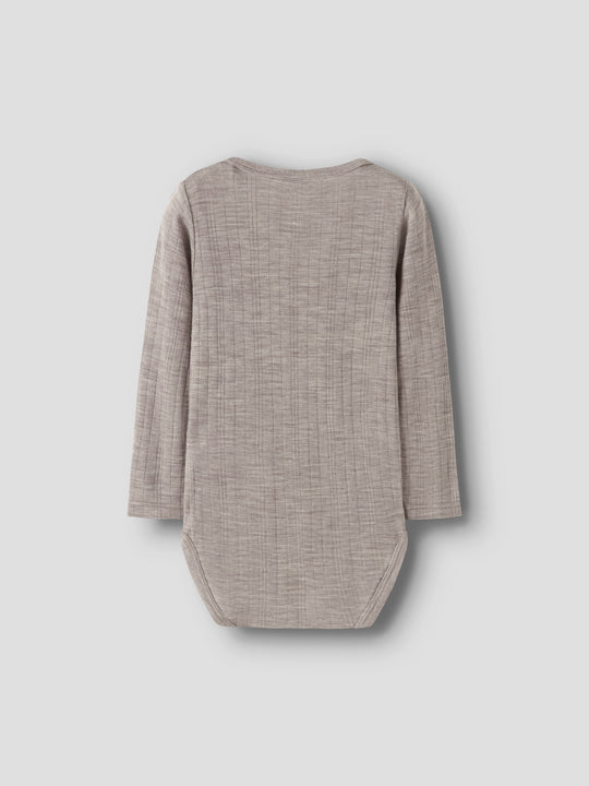 name it mini WANG WOOL NEEDLE LS BODY SOLID - Satellite - Torgunns Barneklær AS