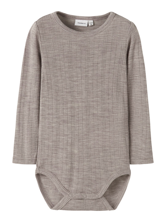 name it mini WANG WOOL NEEDLE LS BODY SOLID - Satellite - Torgunns Barneklær AS