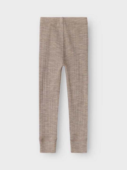 name it mini WANG WOOL NEEDLE LONGJOHN SOLID NOOS - Satellite - Torgunns Barneklær AS