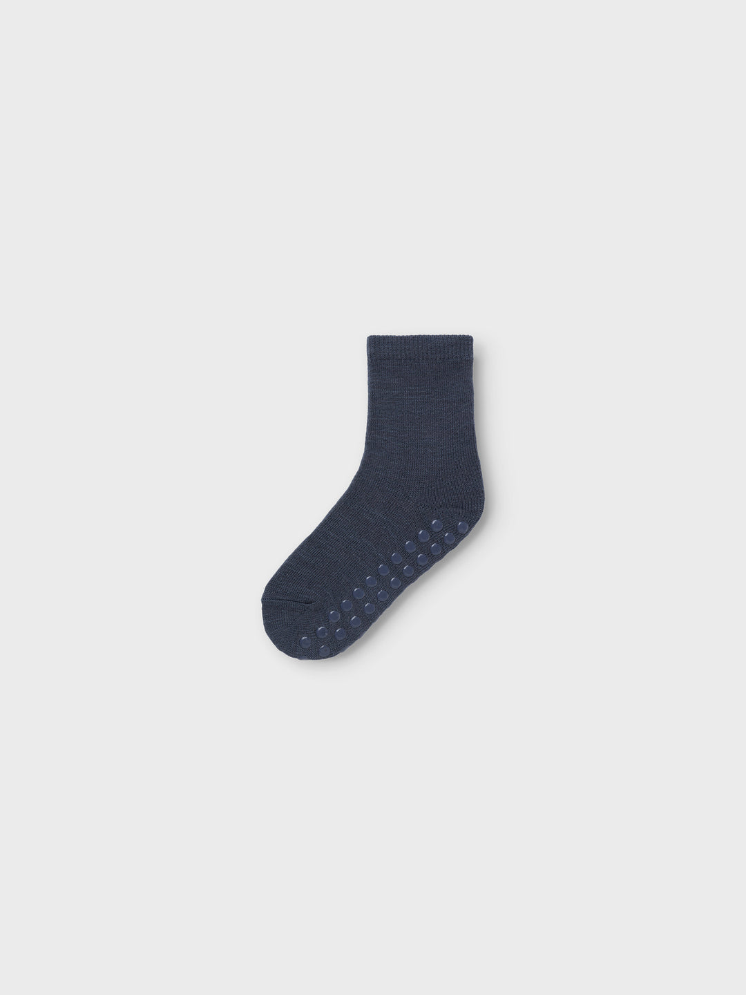 name it mini WOOL WAK 2PK ANTISLIP SOCK - Folkstone Gray - Torgunns Barneklær AS