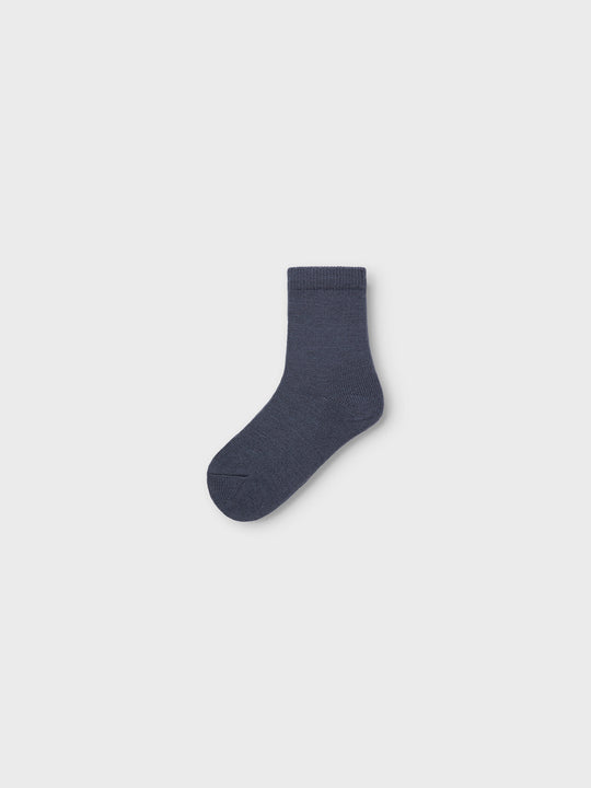 name it mini WOOL WAKTA 2PK SOCK - Folkstone Gray - Torgunns Barneklær AS