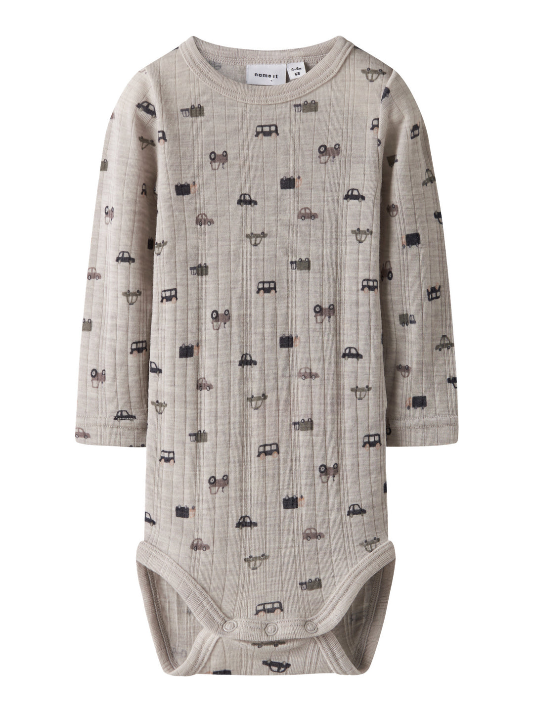 name it baby WANG WOOL NEEDLE LS BODY NOOS - Nacreous Cloud | Small cars - Torgunns Barneklær AS
