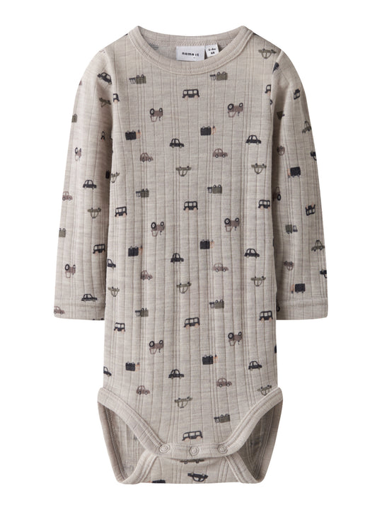name it baby WANG WOOL NEEDLE LS BODY NOOS - Nacreous Cloud | Small cars - Torgunns Barneklær AS