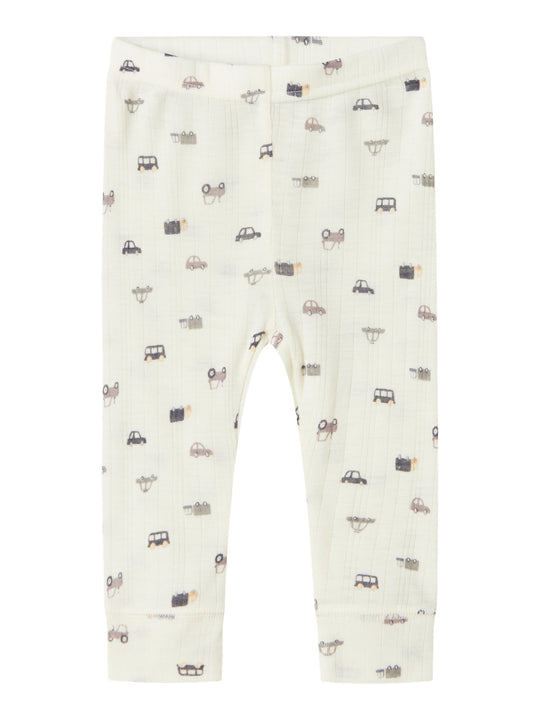 name it baby WANG WOOL NEEDLE LONGJOHN NOOS - Snow White | Small cars - Torgunns Barneklær AS