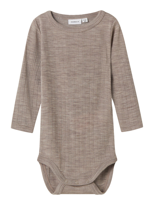 name it baby WANG WOOL NEEDLE LS BODY SOLID NOOS - Satellite - Torgunns Barneklær AS