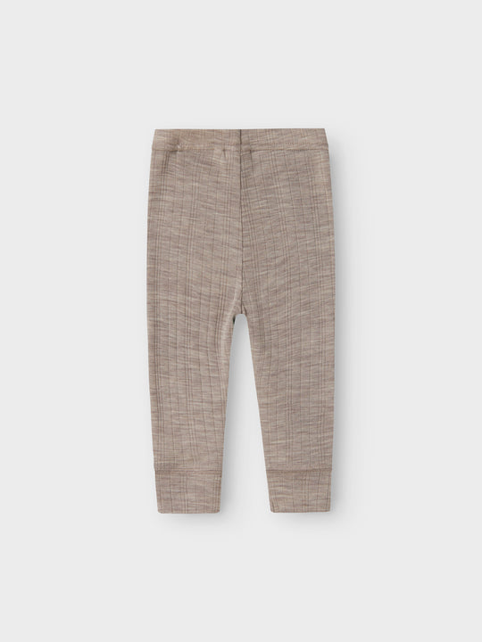 name it baby WANG WOOL NEEDLE LONGJOHN SOLID NOOS - Satellite - Torgunns Barneklær AS