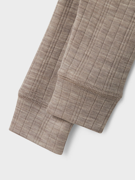 name it baby WANG WOOL NEEDLE LONGJOHN SOLID NOOS - Satellite - Torgunns Barneklær AS