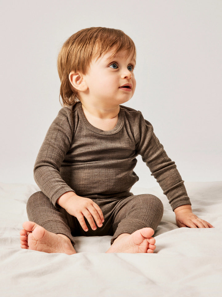 name it baby WANG WOOL Needle Legging Solid noos - Morel