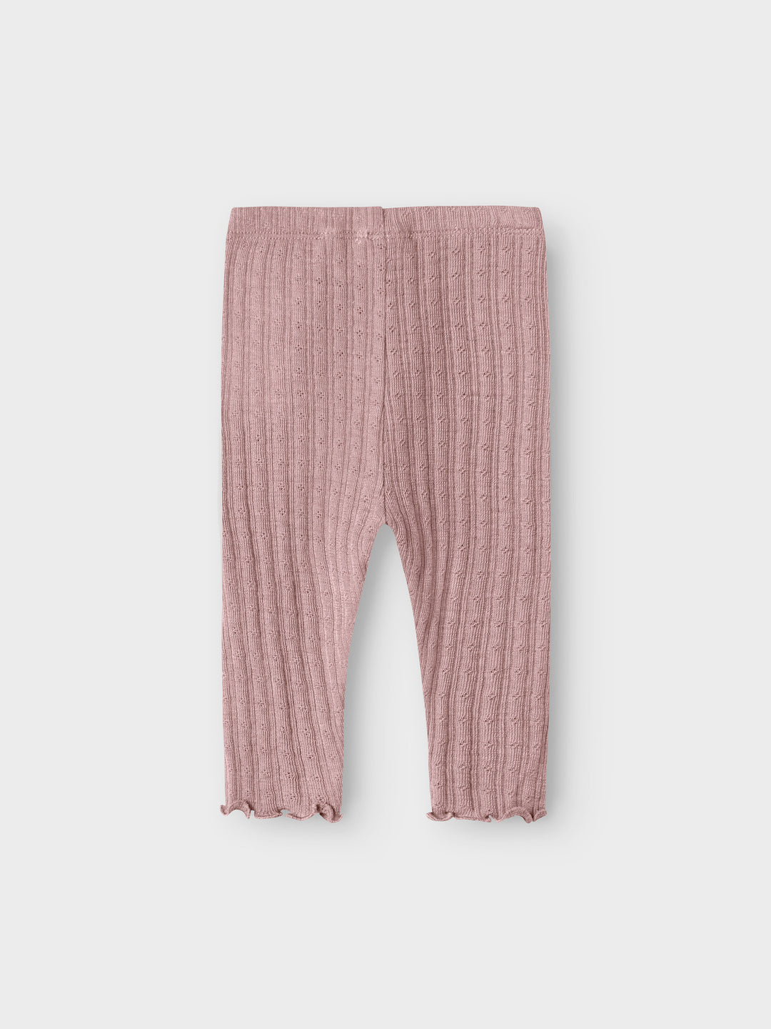name it baby ULL/SILKE WOSSA RIB LEGGING - Antler - Torgunns Barneklær AS