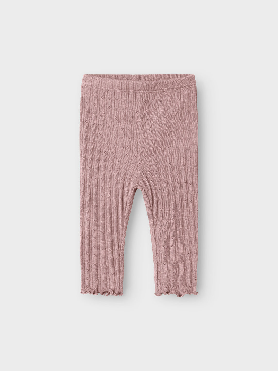 name it baby ULL/SILKE WOSSA RIB LEGGING - Antler - Torgunns Barneklær AS