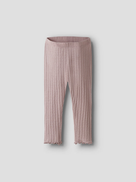 name it baby ULL/SILKE WOSSA RIB LEGGING - Shadow Gray - Torgunns Barneklær AS