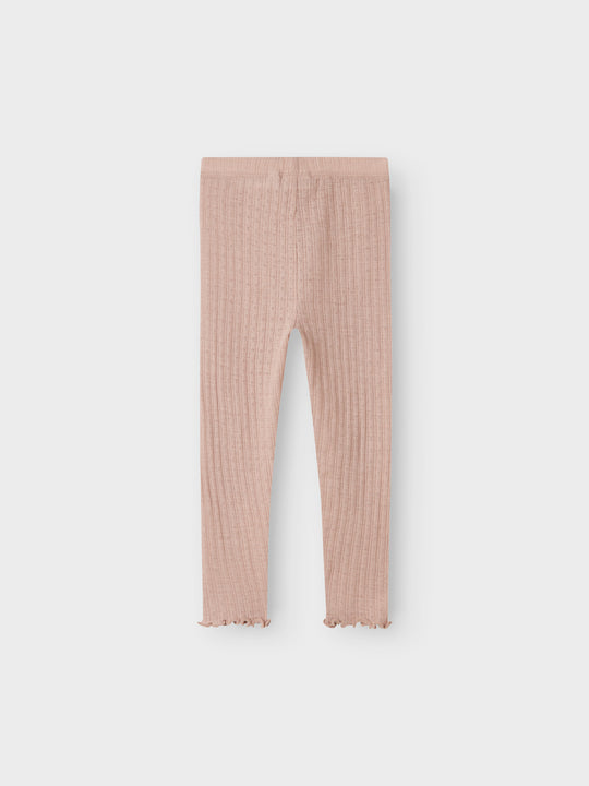 name it mini ULL/SILKE WOSSA RIB LEGGING - Shadow Gray - Torgunns Barneklær AS