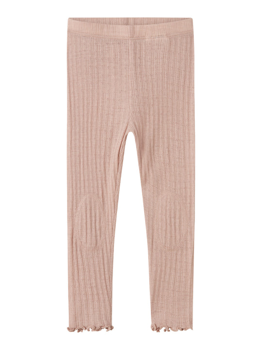 name it mini ULL/SILKE WOSSA RIB LEGGING - Shadow Gray - Torgunns Barneklær AS