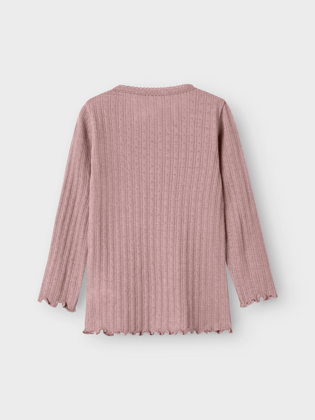 name it mini ULL/SILKE WOSSA RIB LS TOP - Antler - Torgunns Barneklær AS