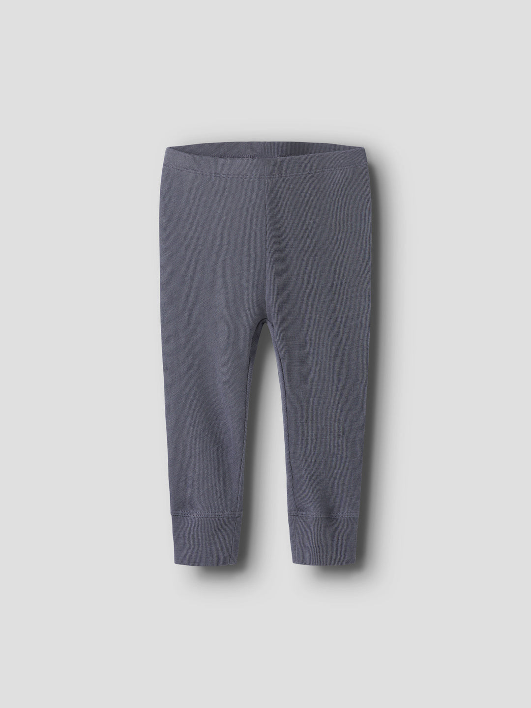 name it baby ULL/SILKE WOSSA RIB LONGJOHN - Folkstone Gray - Torgunns Barneklær AS