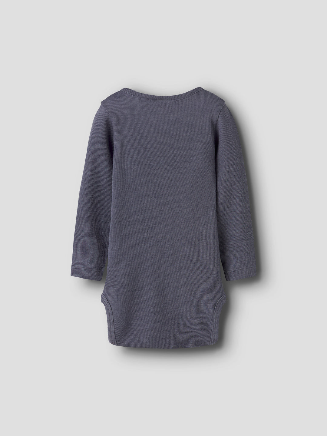 name it baby ULL/SILKE WOSSA RIB LS BODY - Folkstone Gray - Torgunns Barneklær AS