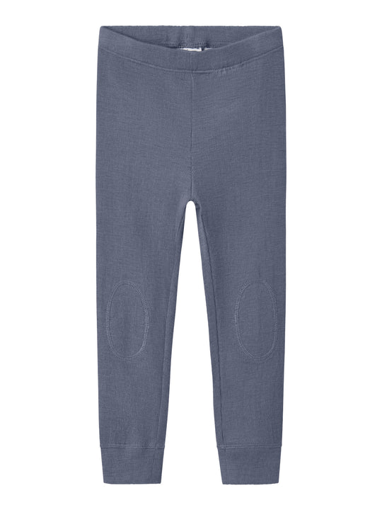 name it mini ULL/SILKE WOSSA RIB LONGJOHN - Folkstone Gray - Torgunns Barneklær AS